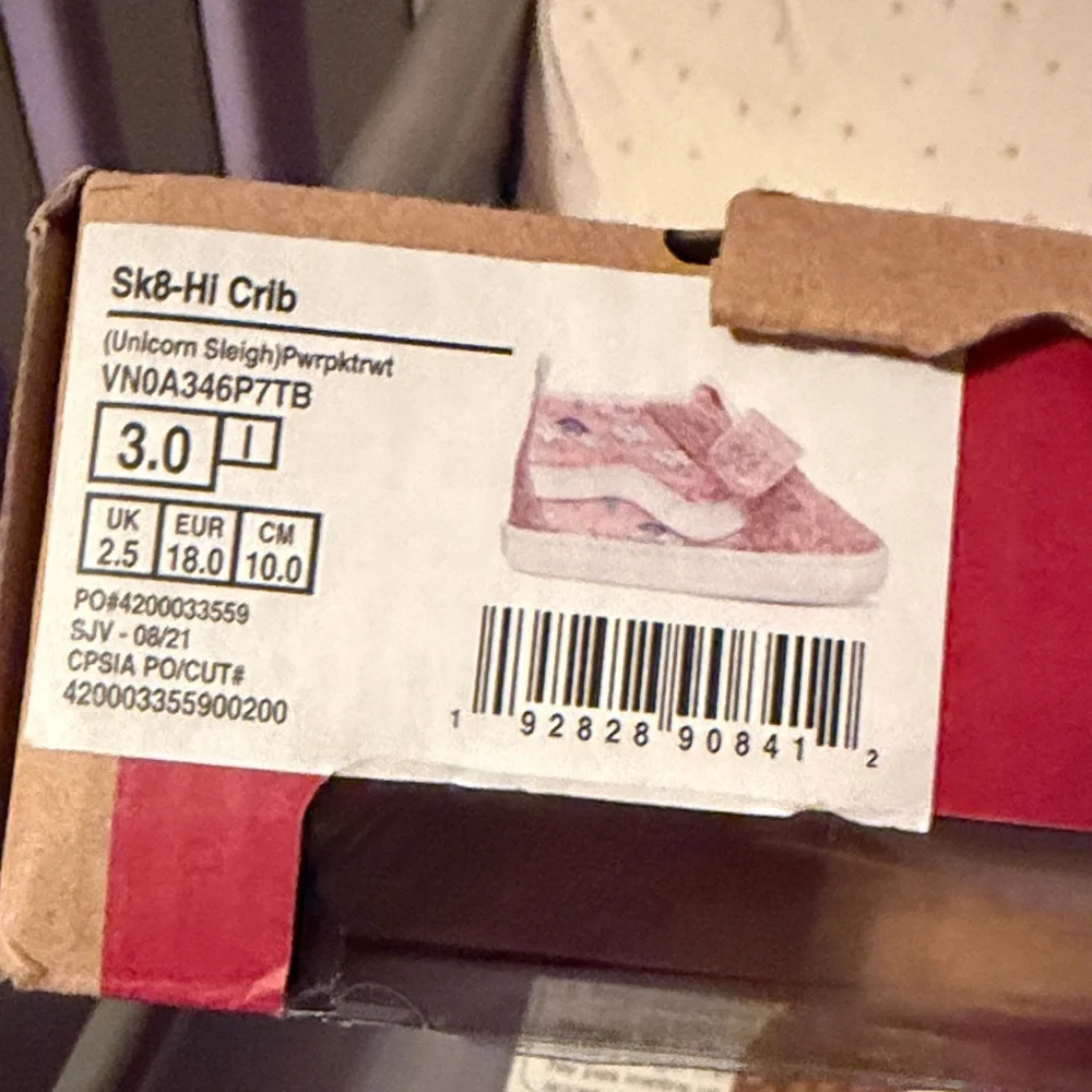 Vans Pink Rainbow Velcro Sk8-Hi Crib Shoes